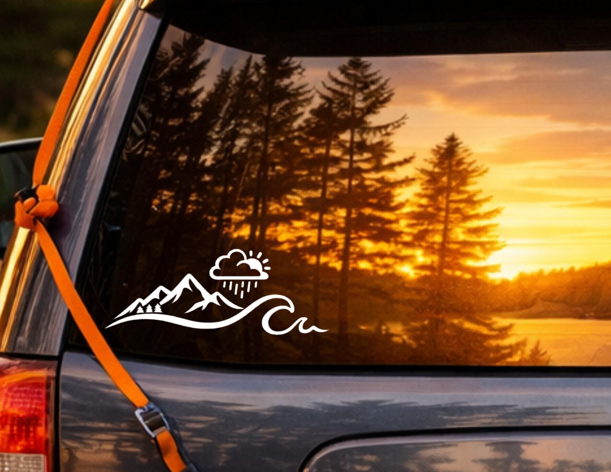 PNW Mountain Wave Vinyl Decal – Pacific Northwest Car Decal, Evergreen ...