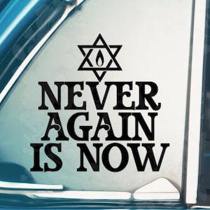Decal - Never Again Is Now Star of David Flame Decal – Car, Laptop, Window Sticker