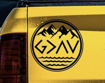 God Is Greater Vinyl Decal: Faith Symbol Sticker for Car, Laptop- Gift for Mom