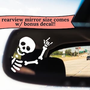 The Original Skeleton Throwing Horns Decal: Rockin' Skull Vinyl Sticker - Waterproof Car Decal