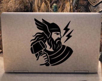 Thor Vinyl Decal: Norse God of Thunder, Mjolnir Sticker