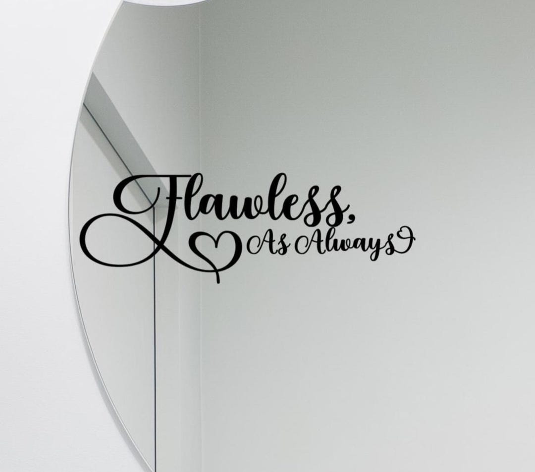 Flawless Mirror Decal: Elegant Script Affirmation Vinyl Sticker - Etsy