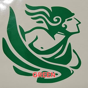 Calcomanía de vinilo de Hermes: dios griego, casco alado, pegatina mitológica Verde