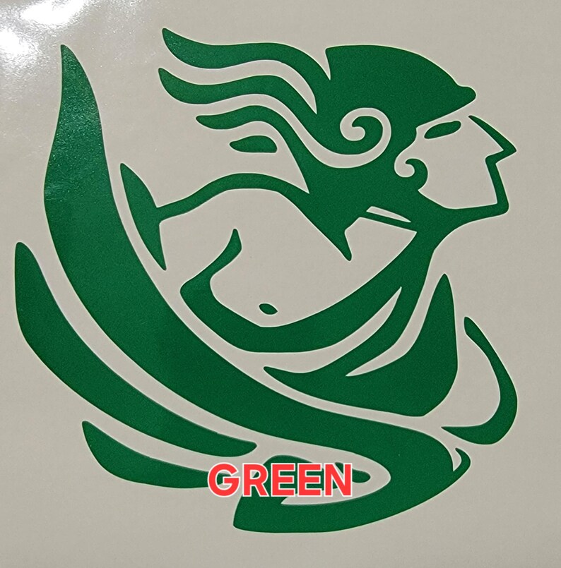 Calcomanía de vinilo de Hermes: dios griego, casco alado, pegatina mitológica Verde