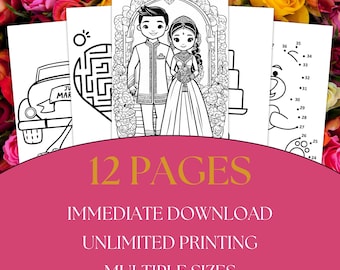 Indian Wedding Activity Book for Kids: Printable Coloring Pages (Digital Download)