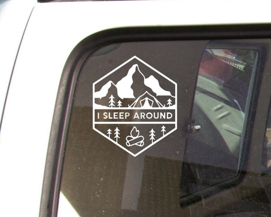 Funny "i Sleep Around" Camping Decal - RV Camper Vinyl Sticker - Etsy ...
