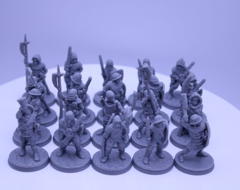 20/40ct Human Warriors, FDM PRINTS 28mm Scale, Dungeon and Dragons, Briteminis