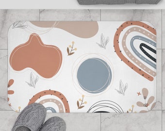 Abstract Rainbow Bath Mat- Decorative Bathmat- Affordable Bat Rug- Modern Bath Mat- Memory  Foam Bathmat-  Boho Decor- Washable Bathmat