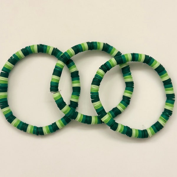 Forest green Claybead bracelet