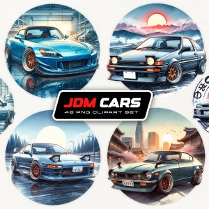 JDM Autos Clipart, Sportwagen PNG, japanischer Auto Druck, Rennwagen Clipart, Auto-Liebhaber-Bild, Jdm Auto-Design, digitaler Download, kommerzielle Nutzung