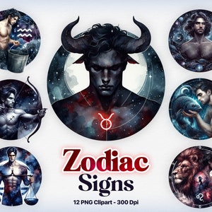 Astrologische Cliparts, Sternzeichen Cliparts, Aquarell Sternzeichen, Astrologische Aquarell png, Horoskop, Celestial, Scrapbook, männliches Sternzeichen png