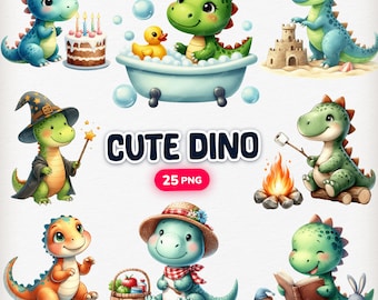 Cute Dinosaur Clipart, Watercolor Dinosaurs, Baby Dinosaur, Dinosaur Png, Dinosaur Graphics, Dino Png, Trex Png, Baby Dino, Cute Dinosaur