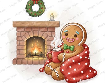 20 Gingerbread Man Clipart Pack PNG, Cute Christmas Cookie Illustrations, Festive Holiday Art, Watercolor Gingerbread PNG Bundle