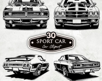 30 Muscle Car SVG Bundle Classic | Modern Car Cut Files for Cricut & Sublimation | DXF, EPS, png, jpeg | Car Print | Car svg | Car png, jpeg