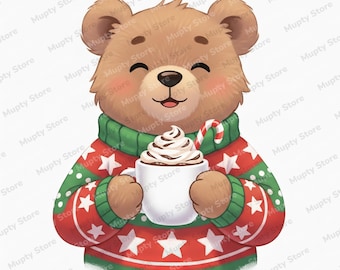 20 Weihnachten Tiere Clipart PNG, Clipart Tier, niedliche Urlaub Tier Illustrationen, festliche Aquarell Kunst, Tier PNGs, Weihnachtsdekor