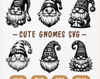 Christmas Gnomes svg, Cute Gnomes svg, Gnome Cutfile svg, Christmas Gnome Cricut, Christmas Decor svg, Gnome Cut File, Gnome Silhouette svg