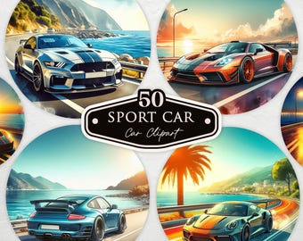 50 Sport Car PNG Clipart, Watercolor Sport Car Clipart, Sport Car Clipart, Auto Sublimation, Supercars , Digital Download, Commercial use