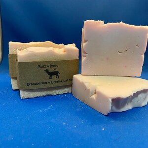 Soap, Strawberries and Cream Goat Milk Soap, All Natural, Light Strawberry Scent,Nourishing, Hydrating, soft scent