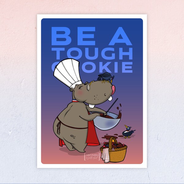 EN Hippopotamus chef design decorative poster for children's or teenagers' rooms