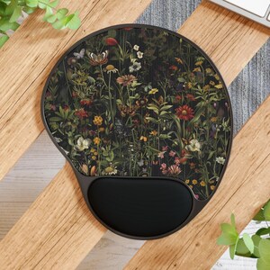 Wildblumen Wiese Mauspad mit Handgelenkauflage | Floral Garten Schreibtisch Accessoire