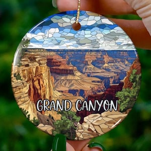 Custom Grand Canyon Ornament |Faux Stained Glass |Unique Souvenir |Vacation Travel Gift |Personalized Holiday Ornament |Christmas Decor