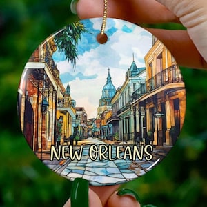 Custom New Orleans Ornament | Faux Stained Glass | Unique NOLA Souvenir | Travel Gift | Personalized Holiday Ornament | Christmas Decor