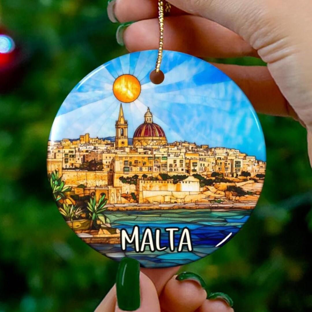 Custom Malta Ornament |faux Stained Glass |unique Souvenir |vacation ...