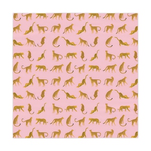 Retro Leopard Tablecloth | Boho Vintage Tablecloth | Blush Pink Exotic Jaguar Jungle Cat | Colorful 60s 70s Maximalist Decor