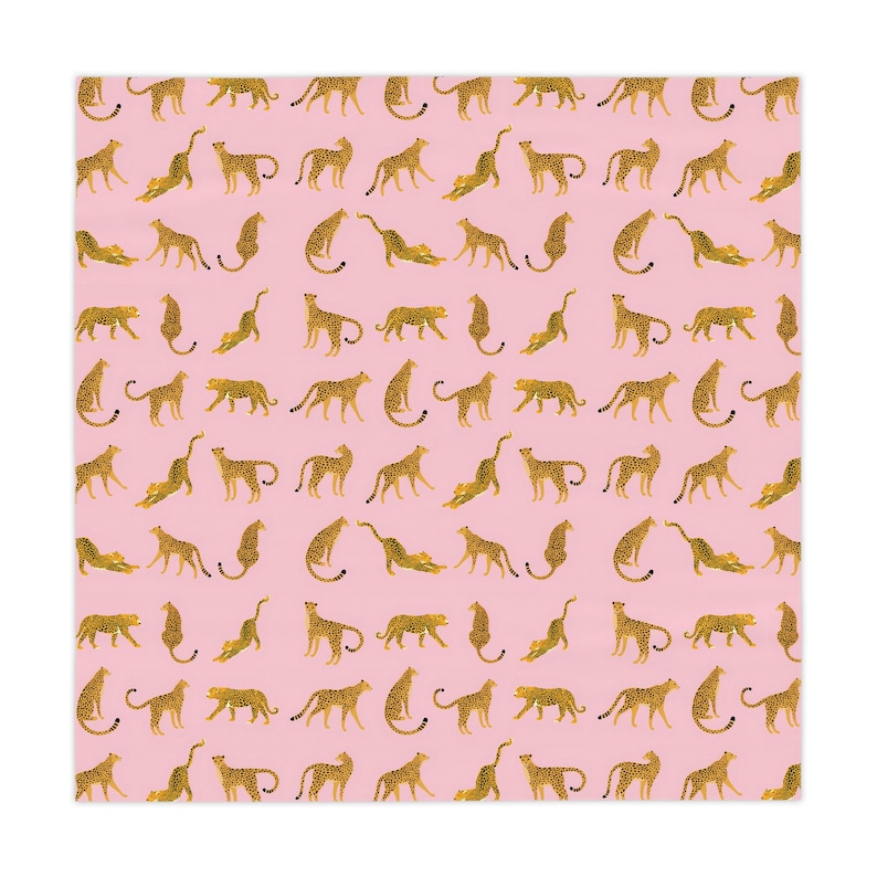 Retro Leopard Tablecloth | Boho Vintage Tablecloth | Blush Pink Exotic Jaguar Jungle Cat | Colorful 60s 70s Maximalist Decor