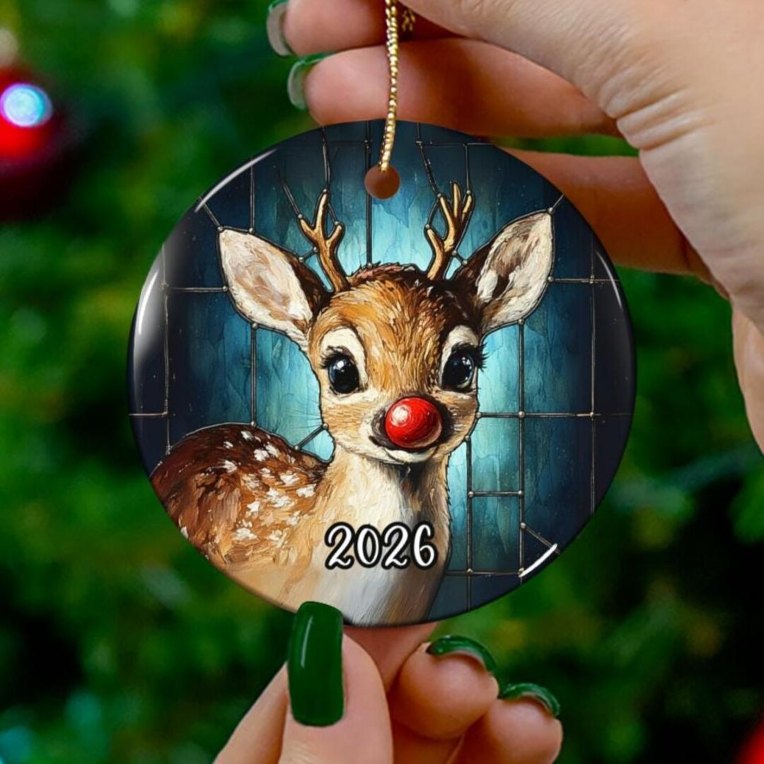 Xmas Tree From Rudolph Christmas Rudolph Reindeer 2026 Dated Ornament, Ceramic Holiday ...