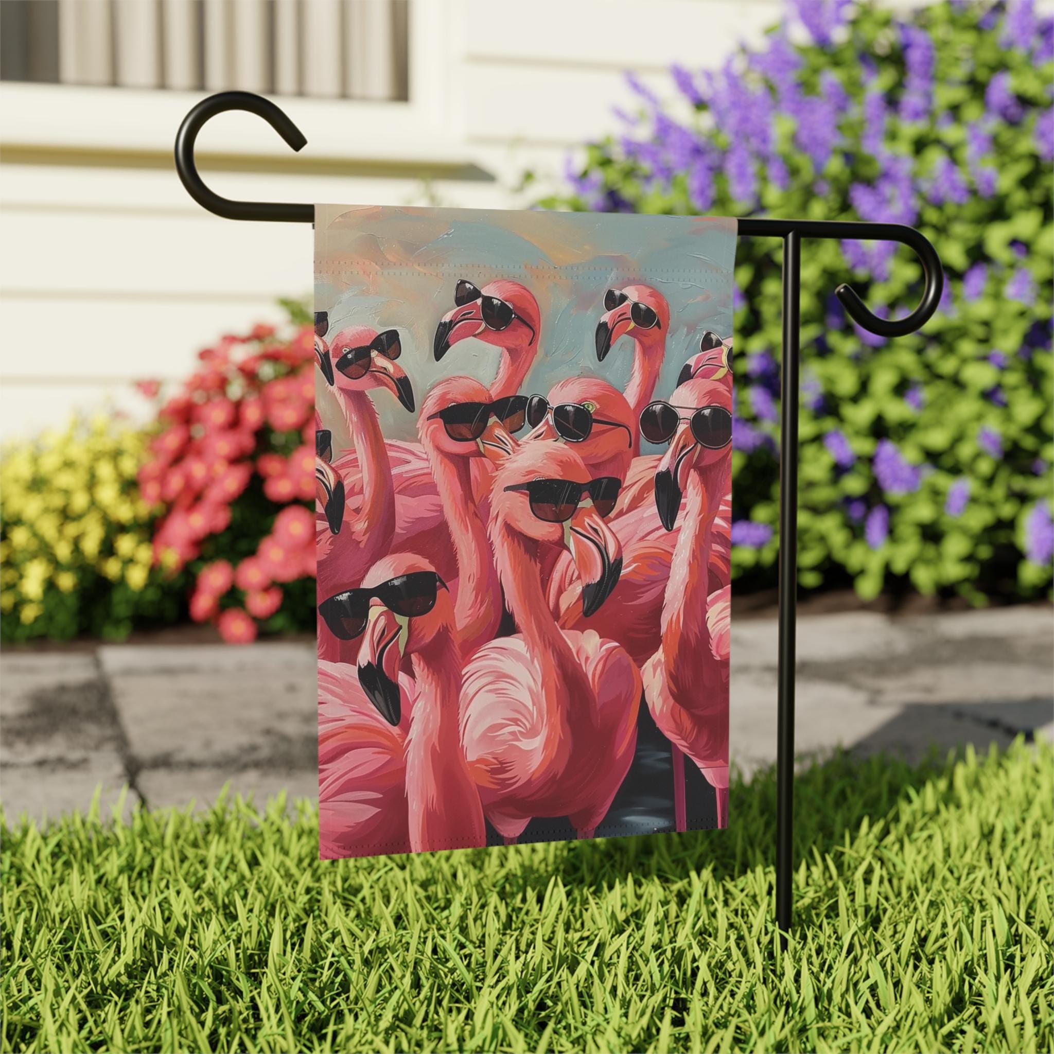 Tropische Flamingo-Gartenflagge – Doppelseitig, 30,5 X 45,7 Cm, Wetterfestes Polyester