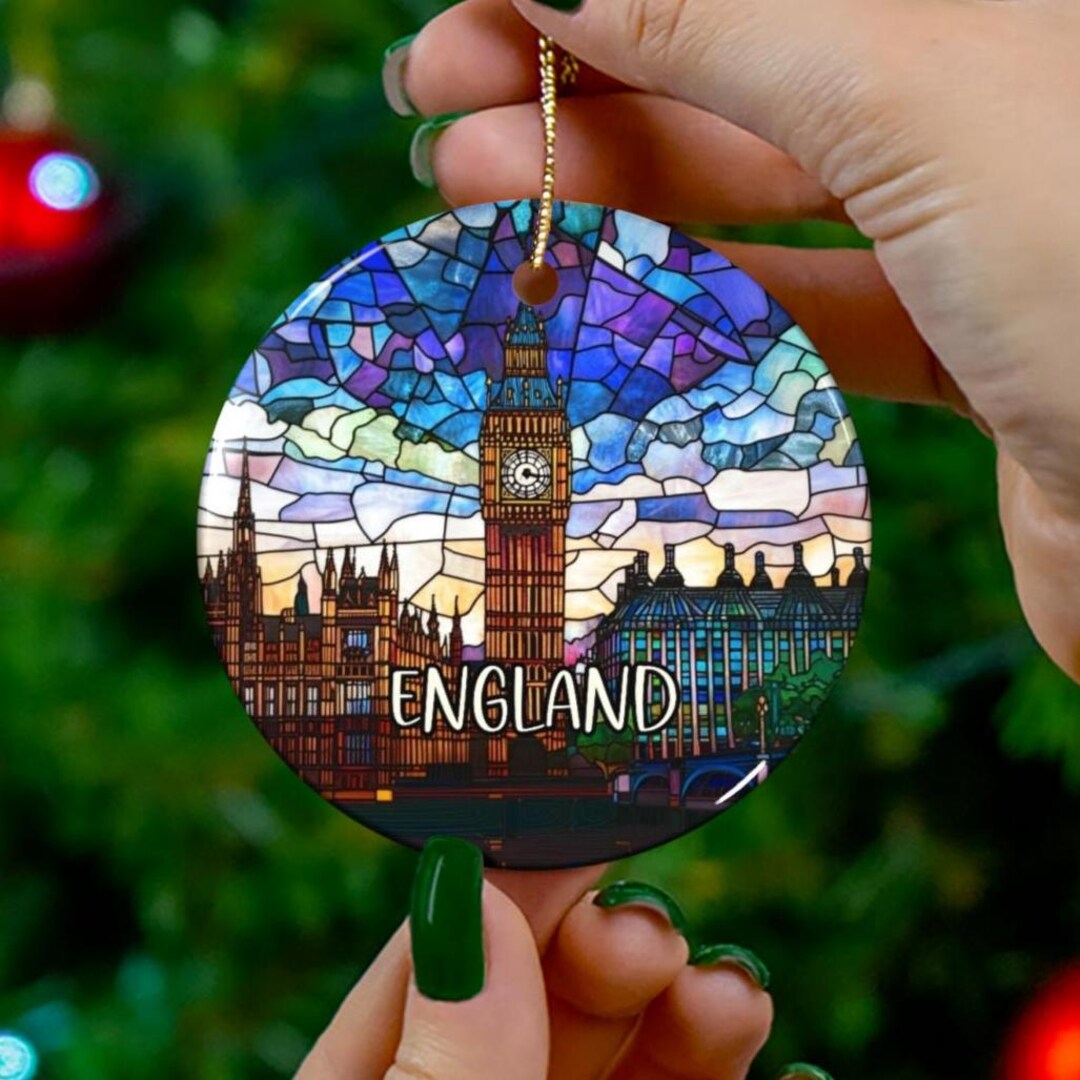Custom England UK Ornament |faux Stained Glass |unique Britain Souvenir ...