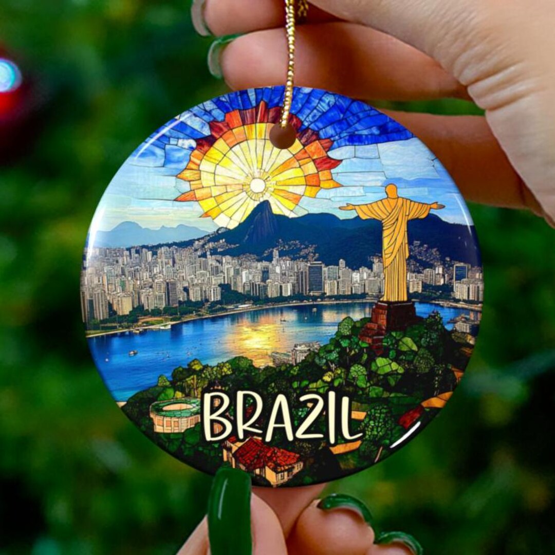 Custom Brazil Ornament |faux Stained Glass |unique Souvenir |vacation ...