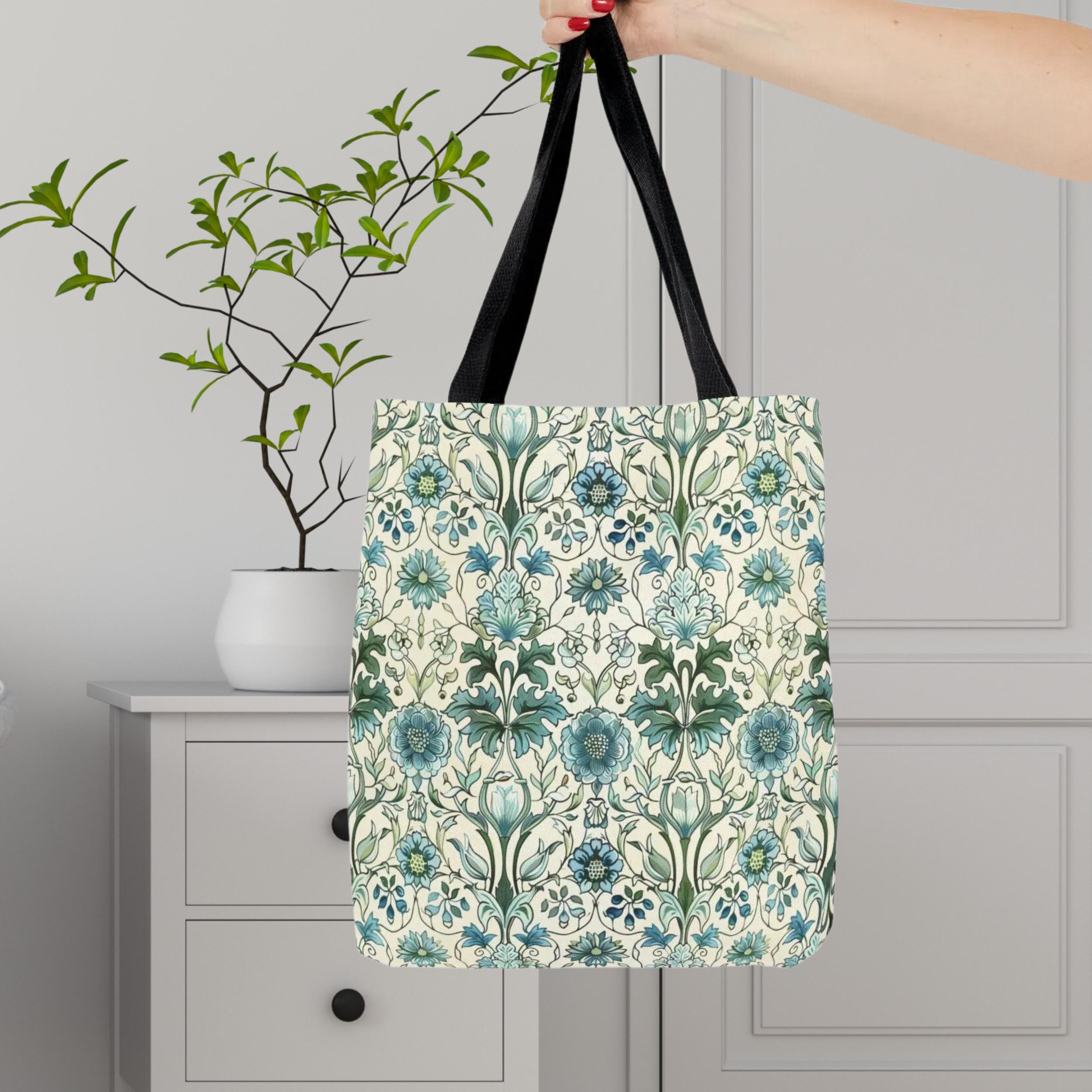 Retro William Morris Flower of Tresor Tote Bag | Vintage Blue