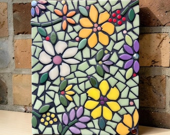 DIY Mosaic Kit for Beginners: Floral Art Craft Kit (8 x 10 inches).