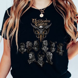 Baldurs Gate 3 Vintage Black TShirt Baldurs Gate 3 Tee RolePlaying TShirt Baldur's Gate Merch Astarion Gale Karlach Shadowheart Wyll Laezel