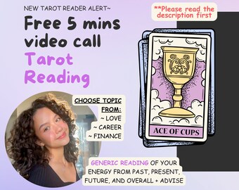 5 Mins Free Tarot Reading ~ Love, Career or Finance **(direct message me on Etsy or Email)**