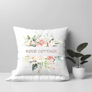 Funda de cojín floral personalizada - lindo cojín de acuarela - regalo para amantes de las flores