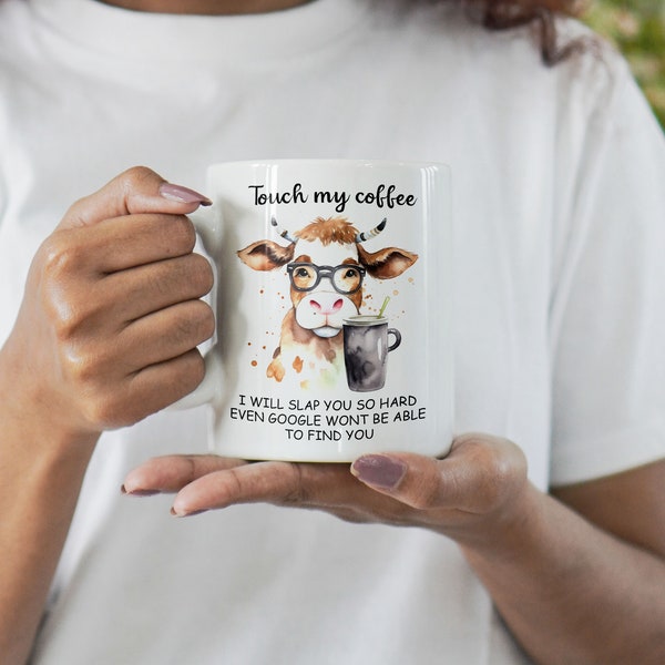 Funny Cow quote Ceramic Mug - Quirky Cow-Themed Kitchenware - Ideal for Hot Beverages - Great Gift for Animal Enthusiasts