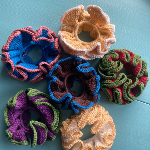 Scrunchies, handmade in crochet