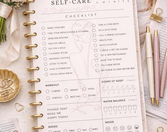 Self-Care Checklist Printable | Daily Wellness Planner (Digital Download)