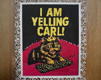 Patrón de punto de cruz "Estoy gritando Carl", arte de fan de la Princesa Donut (patrón PDF)