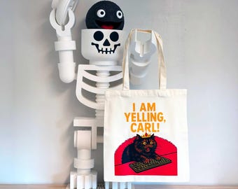 I Am Yelling Carl Canvas Tote Bag