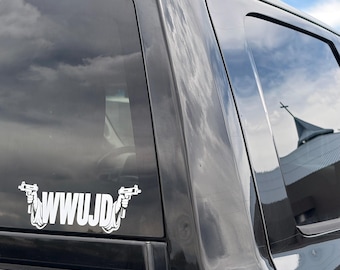 What Would Uzi Jesus Do Car Window Decal