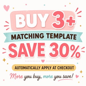 The image is a promotional advertisement for a matching template sale, featuring bold text and colorful graphics.