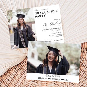 EDITABLE graduation newspaper poster invitation template Newspaper Graduation Announcement Canva template digital download