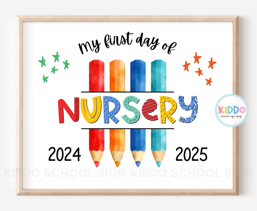 my-first-day-of-nursery-sign-cute-pencil-colorful-rainbow-color-themed