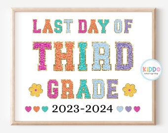 LAST Day of 3rd Grade Sign, LAST Day of Third Grade, Rainbow Crayon ...