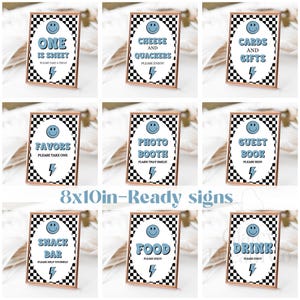 One Happy Dude Blue Black retro smiley face Party Decorations BUNDLE First 1st Birthday One Happy Dude Boy Birthday Package image 6