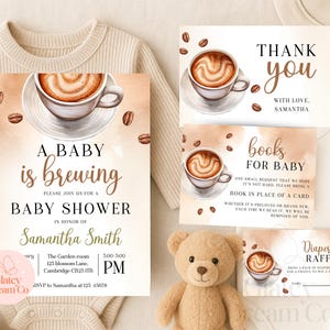 MODÈLE Un bébé va préparer une fête prénatale pour une fête prénatale, un lot d'invitations neutre en termes de genre